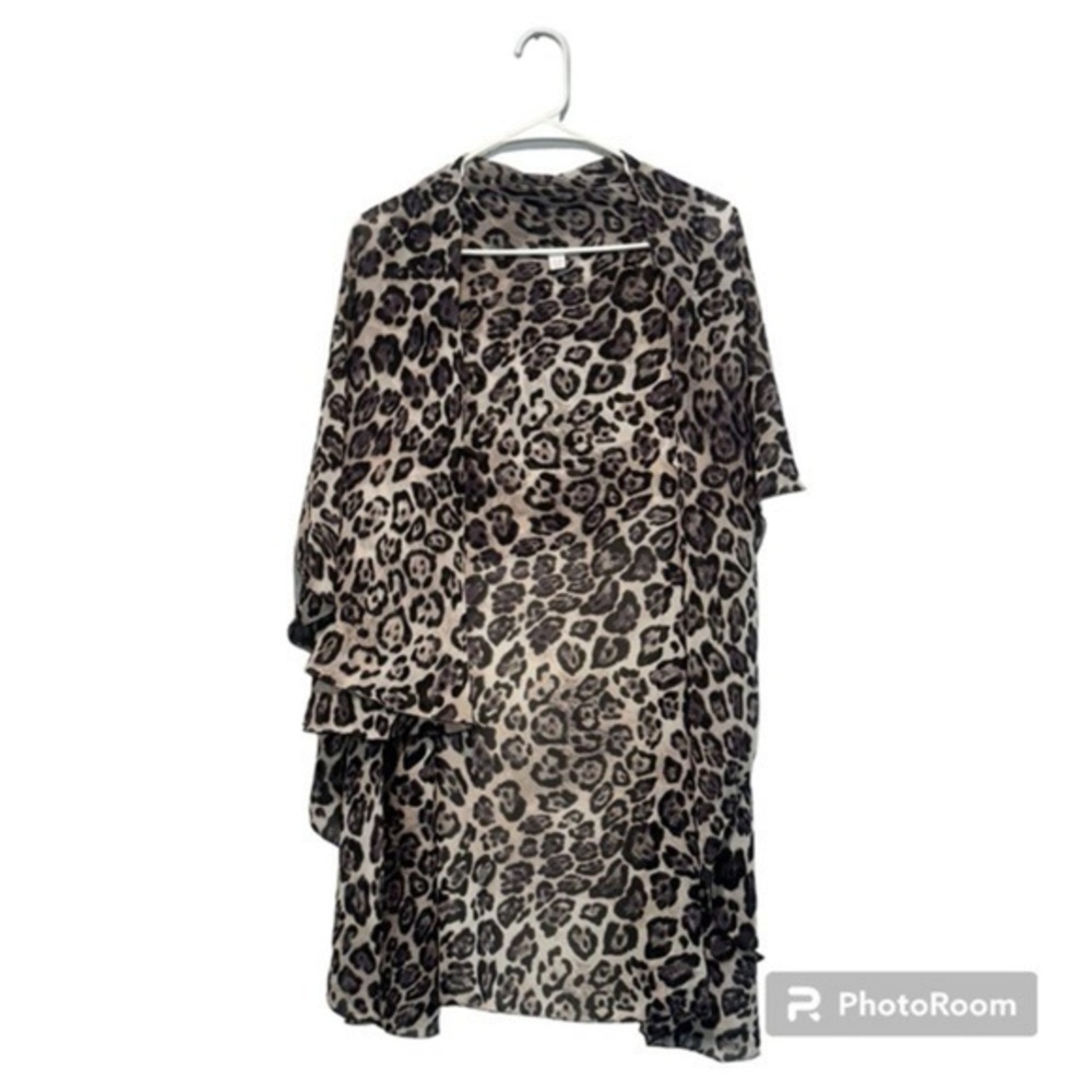 🌷 Sheer Animal Print Kimono Duster / Coverup - Cheetah / Leopard